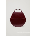 Polished Leather Round Leather Shoulder Bag